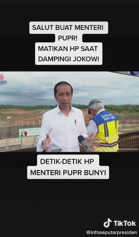Menteri PUPR tak angkat HP saat dampingi Jokowi, HP jadul bikin salfok