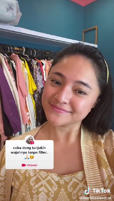 Marshanda tanpa dan pakai filter TikTok TikTok/@marshastardust