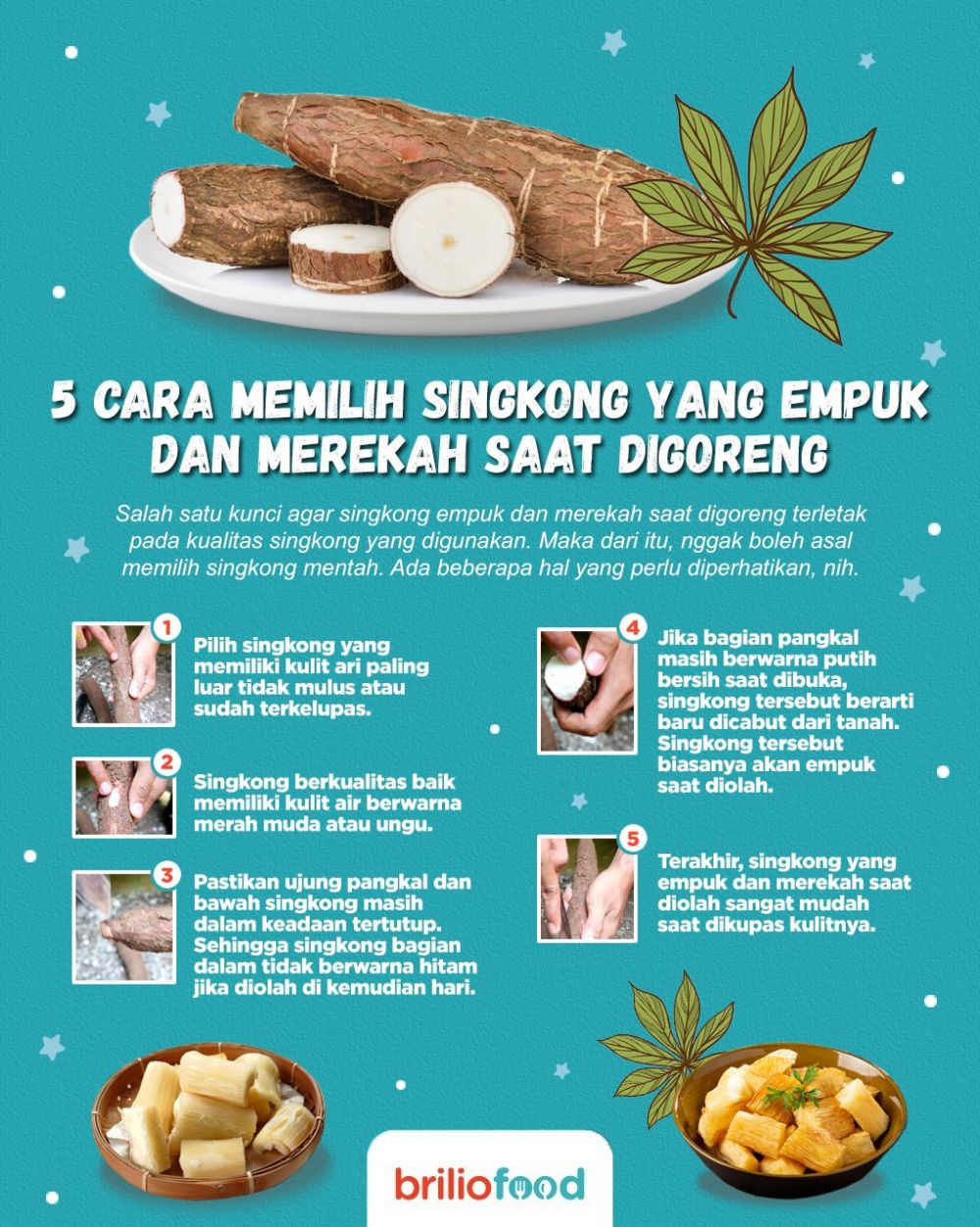 5 Trik jitu memilih singkong yang empuk dan merekah saat digoreng