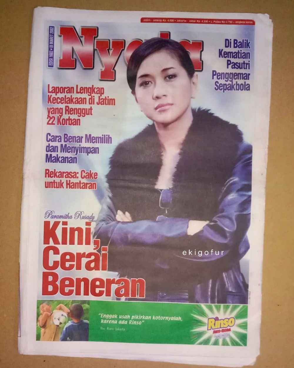 Paramitha Rusady di cover majalah jadul © 2022 Instagram 