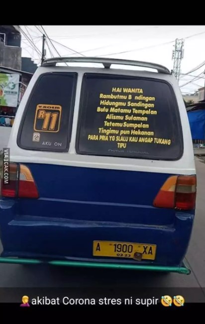 Tulisan di angkutan umum Berbagai sumber