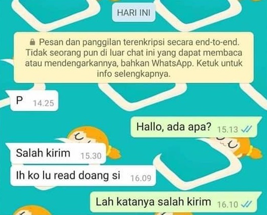 chat ke gebetan © berbagai sumber