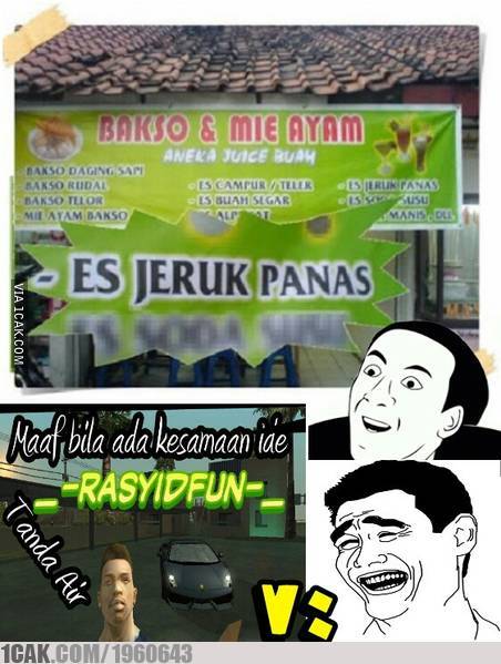 Spanduk warung makan tulisannya typo © berbagai sumber