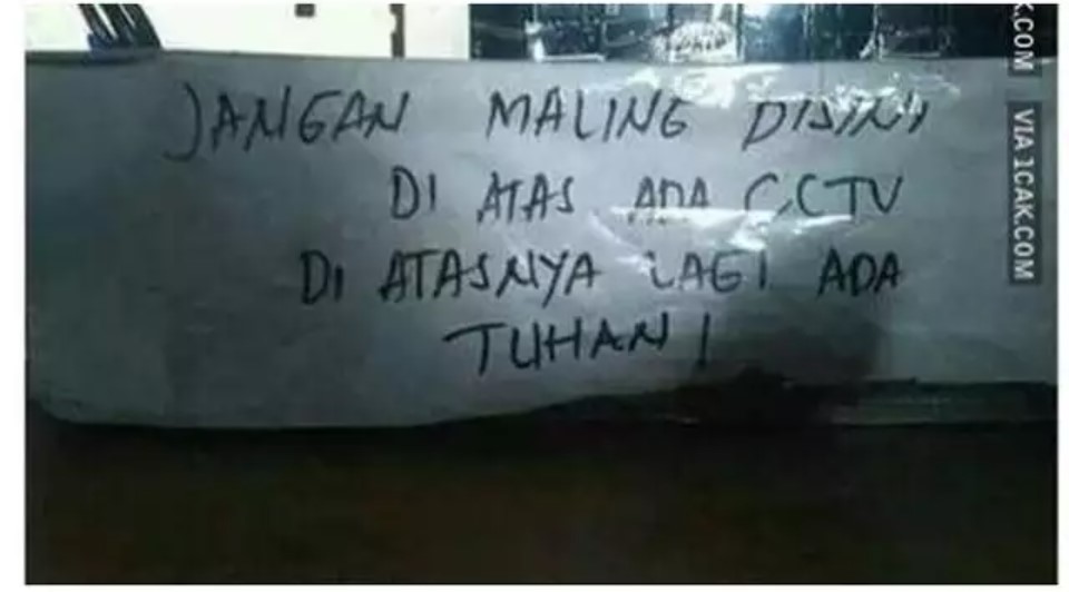Pengumuman kocak tentang maling Berbagai sumber