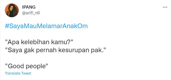 Cuitan kocak 'mau melamar anak om' © 2022 berbagai sumber