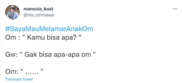 Cuitan kocak 'mau melamar anak om' © 2022 berbagai sumber