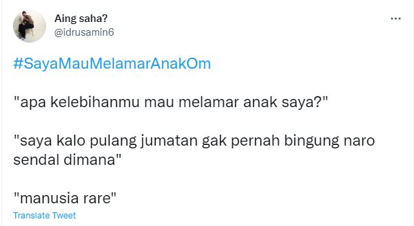 Cuitan kocak 'mau melamar anak om' © 2022 berbagai sumber