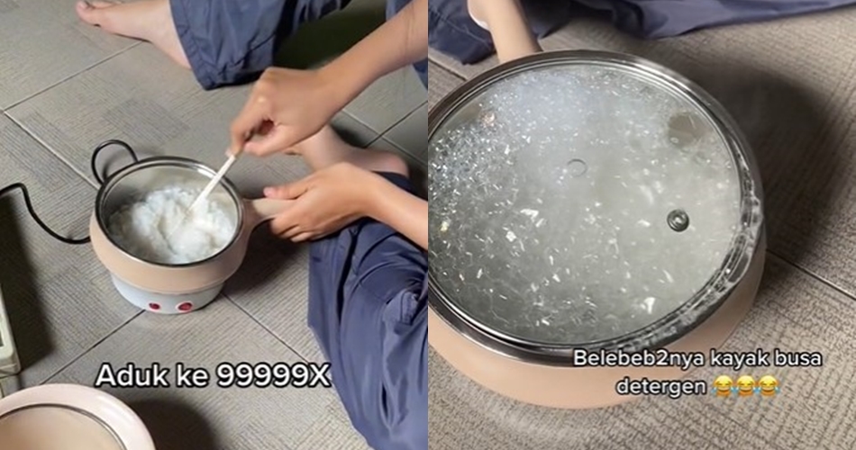 Cara anak kos masak nasi pakai panci elektrik ini bikin geregetan