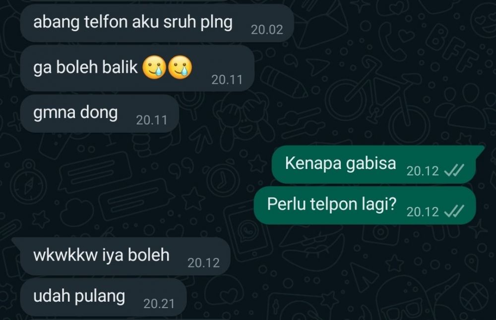 chat orang nggak betah nongkrong © berbagai sumber