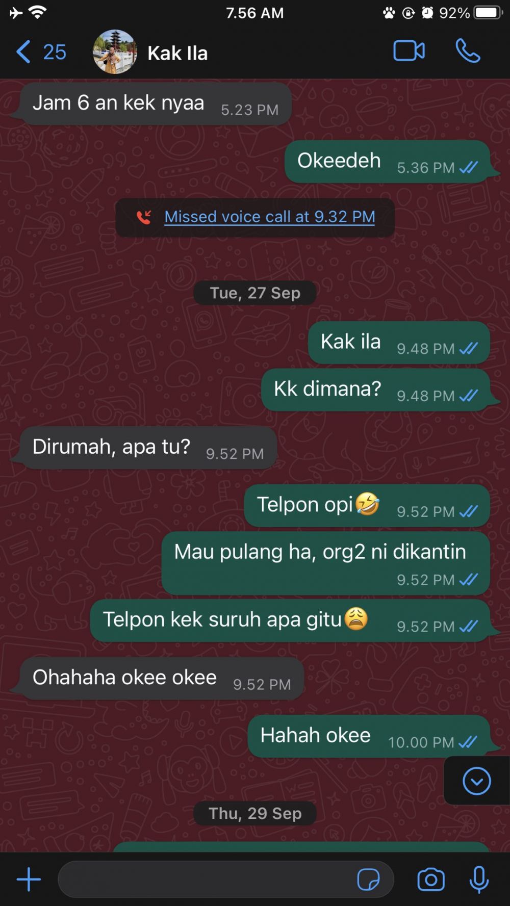 chat orang nggak betah nongkrong © berbagai sumber