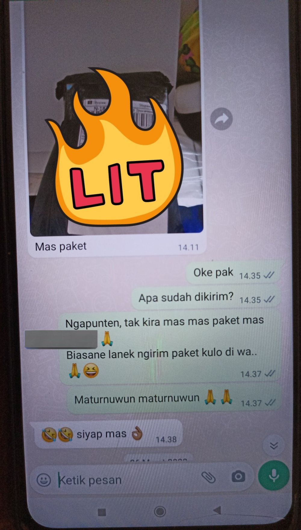 chat kocak orang dikira kurir © berbagai sumber