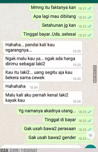chat orang ditagih utang © berbagai sumber