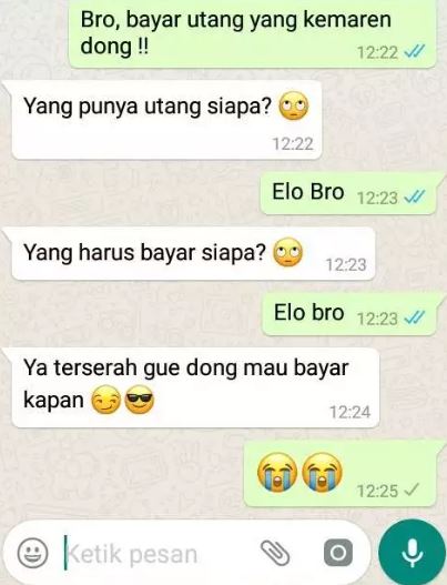 chat orang ditagih utang © berbagai sumber