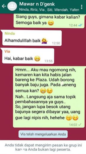 chat orang ditagih utang © berbagai sumber