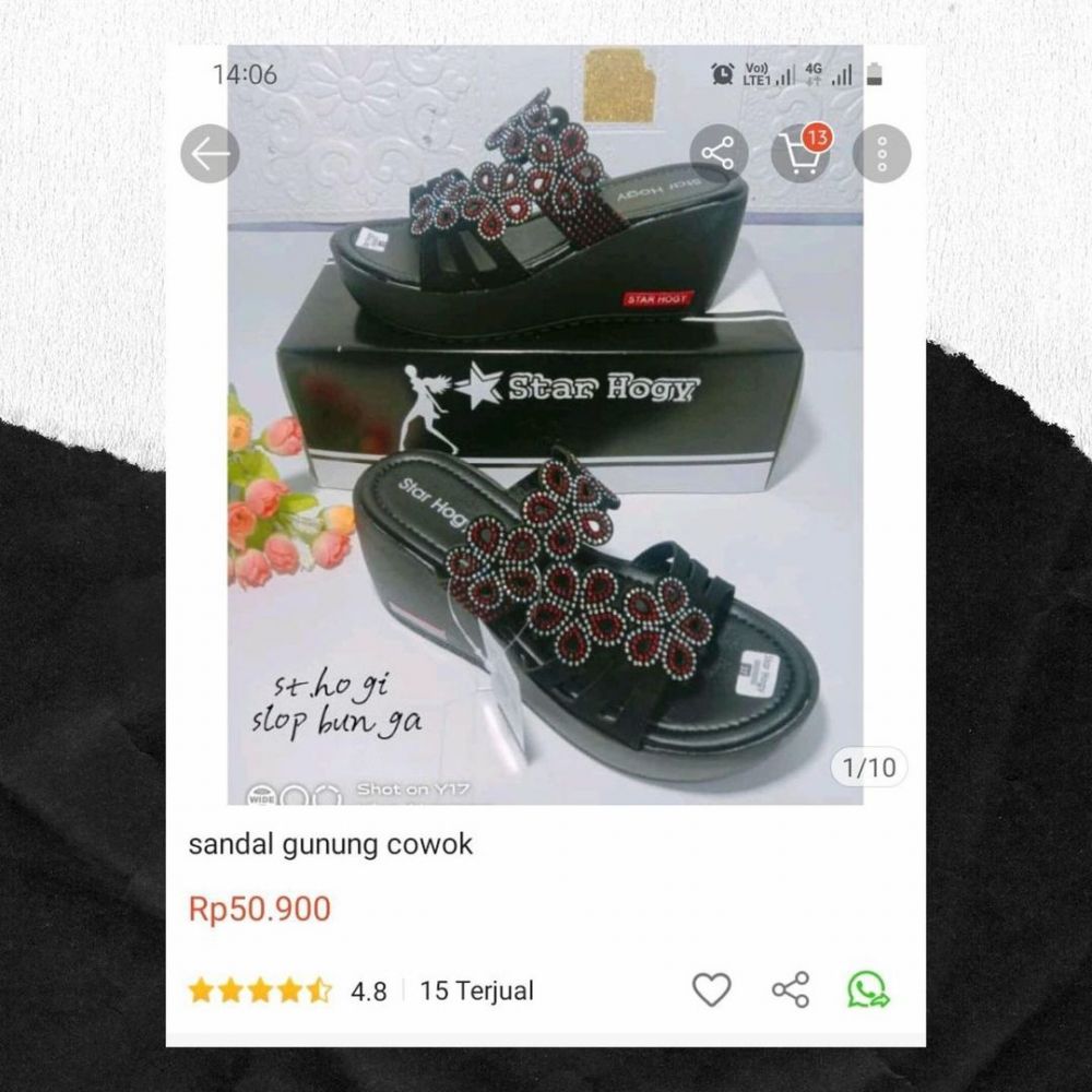 beda gambar sama tulisan di online shop © berbagai sumber