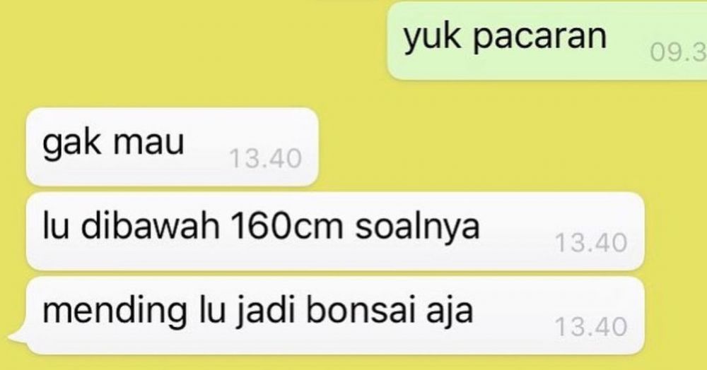 chat cewek nolak diajak pacaran © instagram