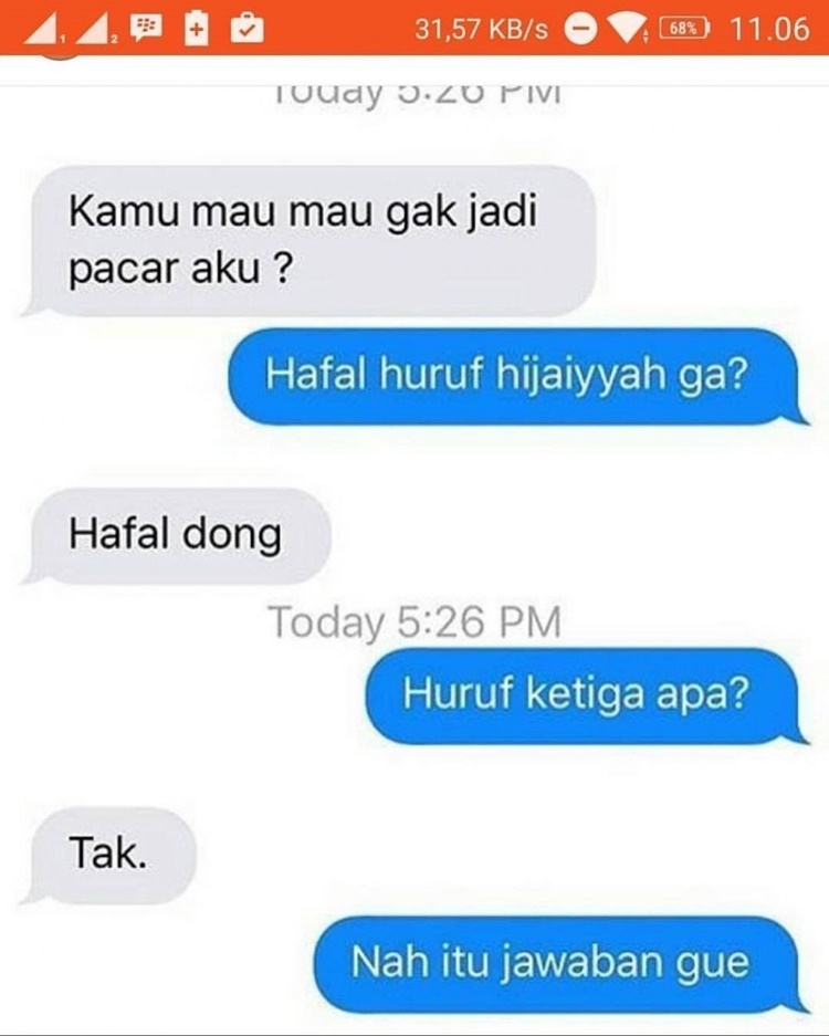 chat cewek nolak diajak pacaran © instagram