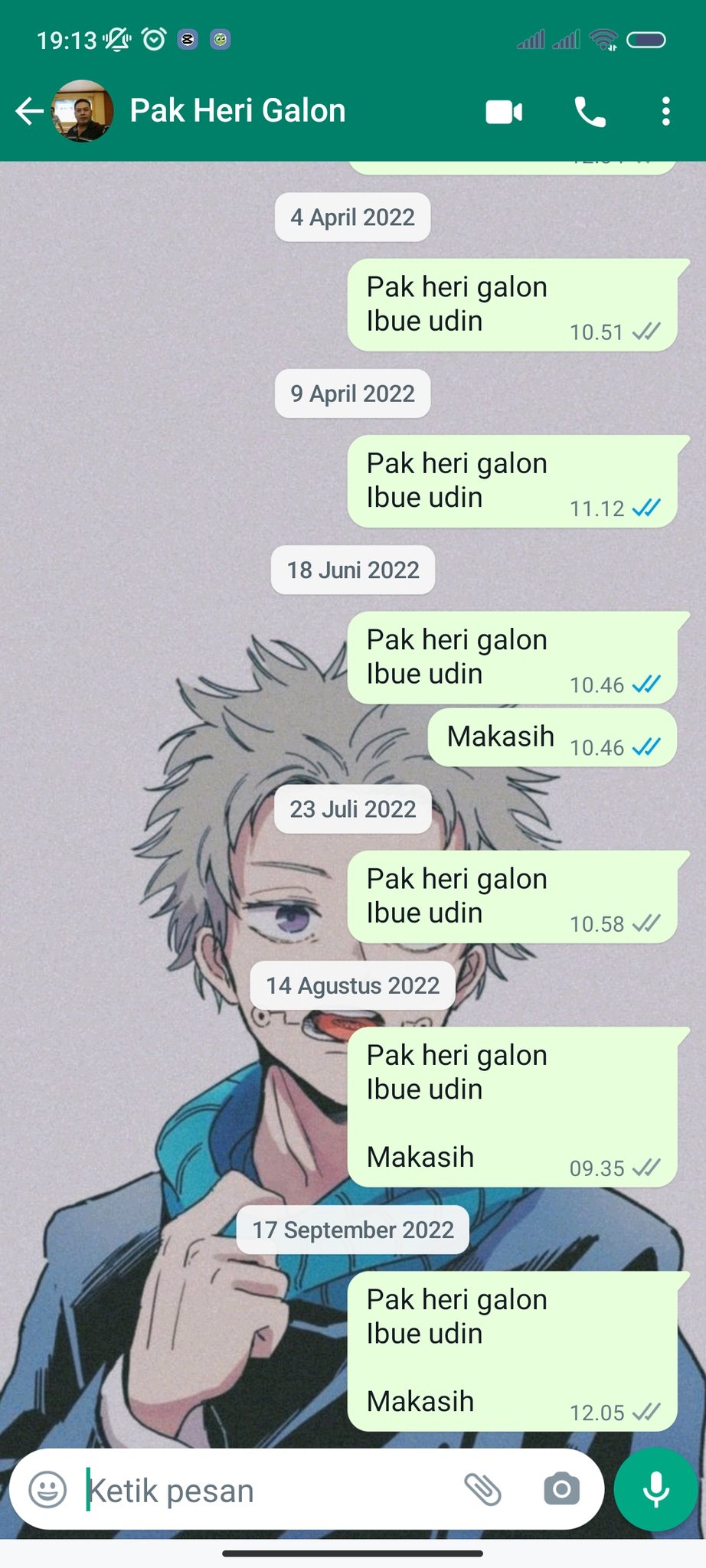potret kirim chat WA yang sama berulang kali © berbagai sumber potret kirim chat WA yang sama berulang kali © berbagai sumber