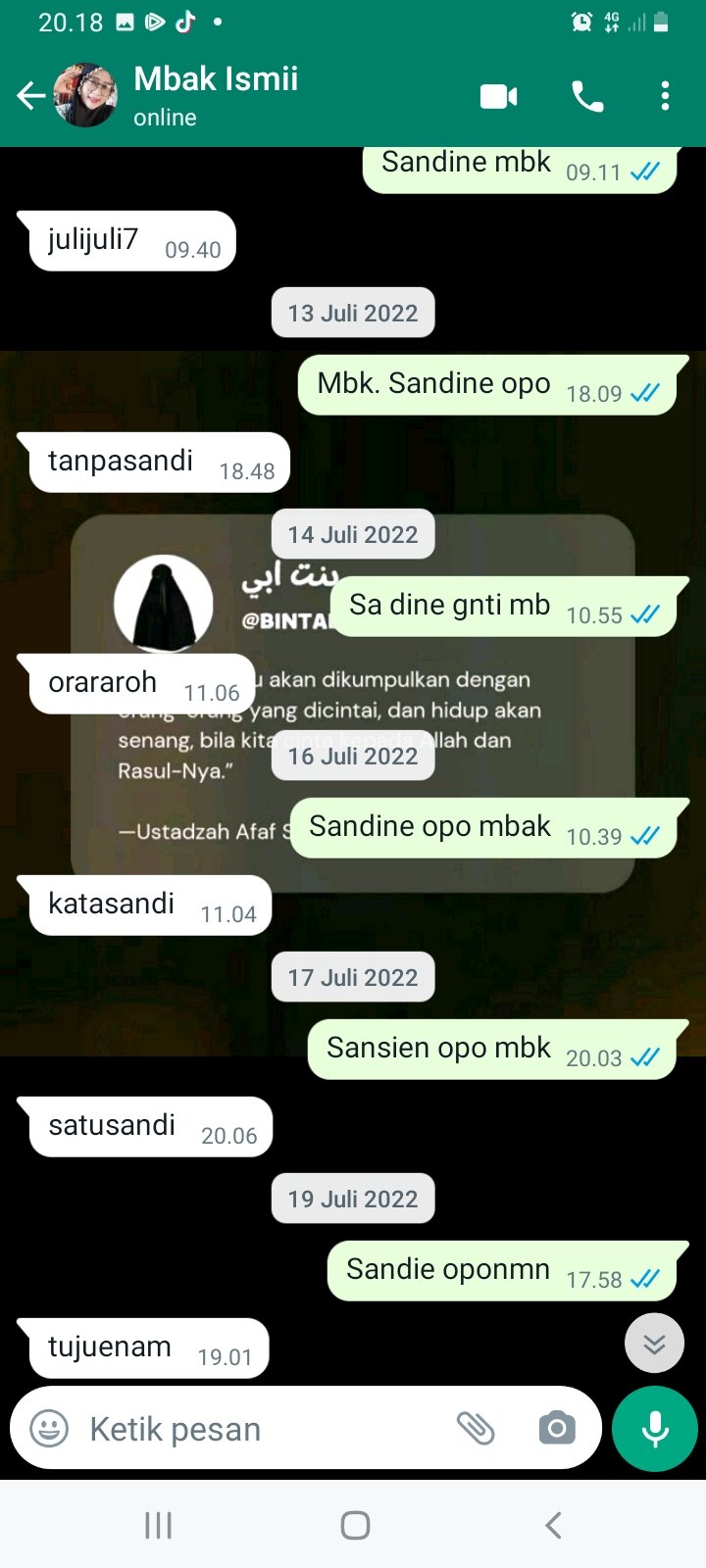 potret kirim chat WA yang sama berulang kali © berbagai sumber