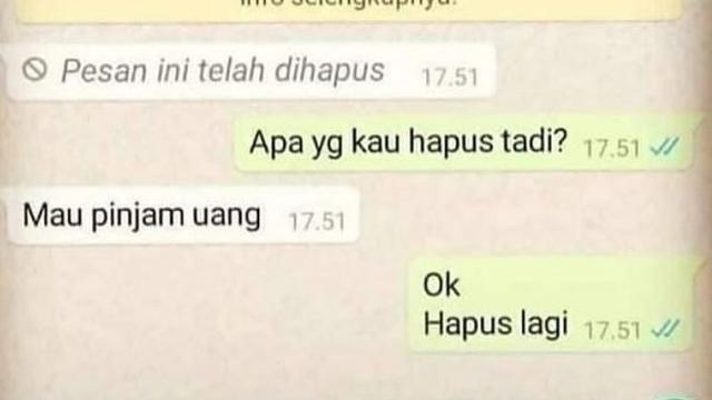 Chat menghindar dari teman pinjam duit © berbagai sumber