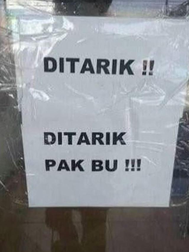 tulisan peringatan di minimarket © berbagai sumber
