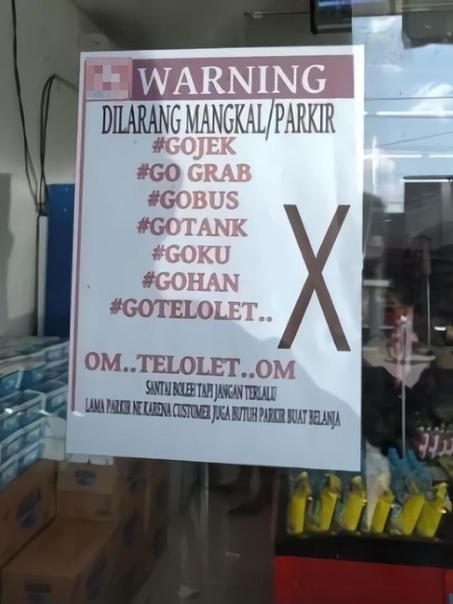 tulisan peringatan di minimarket © berbagai sumber