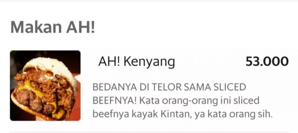 Deskripsi lucu menu Berbagai sumber