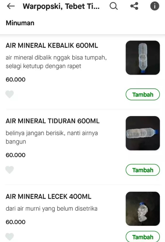 Deskripsi lucu menu Berbagai sumber