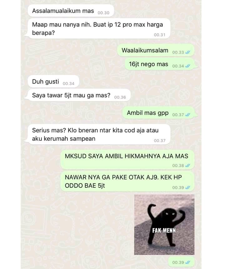 chat pembeli ke online shop bikin emosi © berbagai sumber