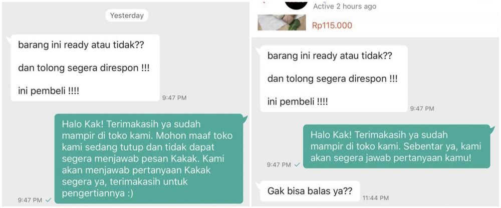 chat pembeli ke online shop bikin emosi © berbagai sumber