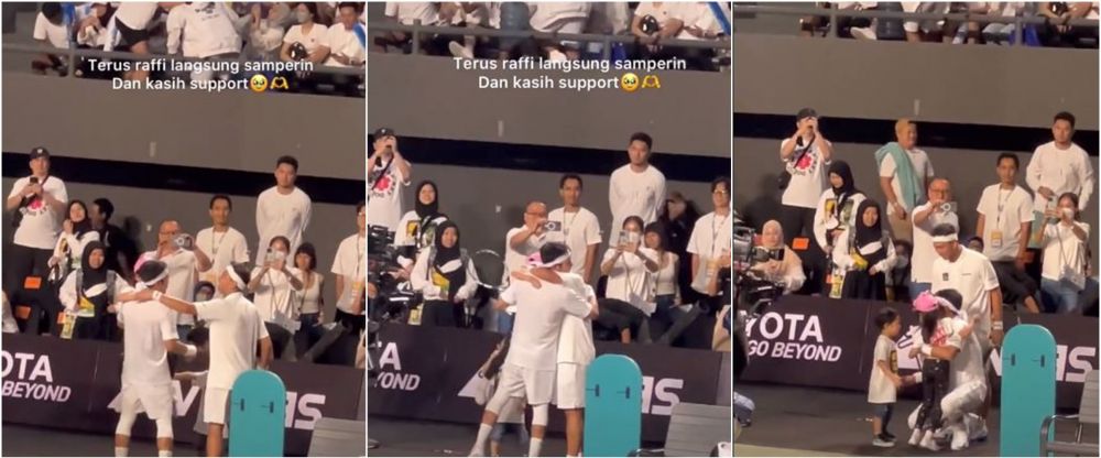 desta peluk anak tiba tiba tenis © TikTok