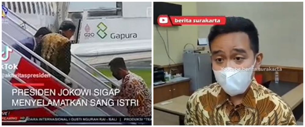 Iriana Jokowi terjatuh di tangga pesawat © 2022 berbagai sumber