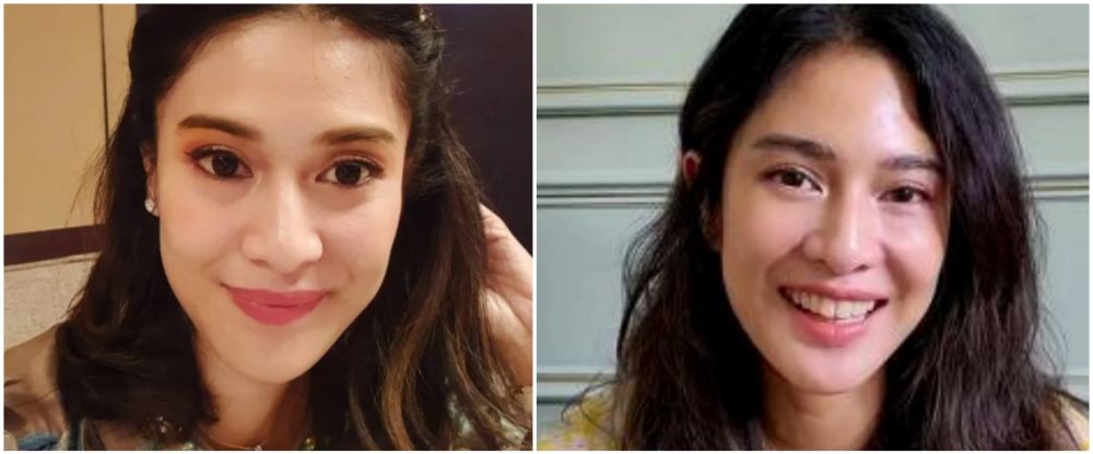 Dian Sastro pakai vs tanpa makeup © berbagai sumber