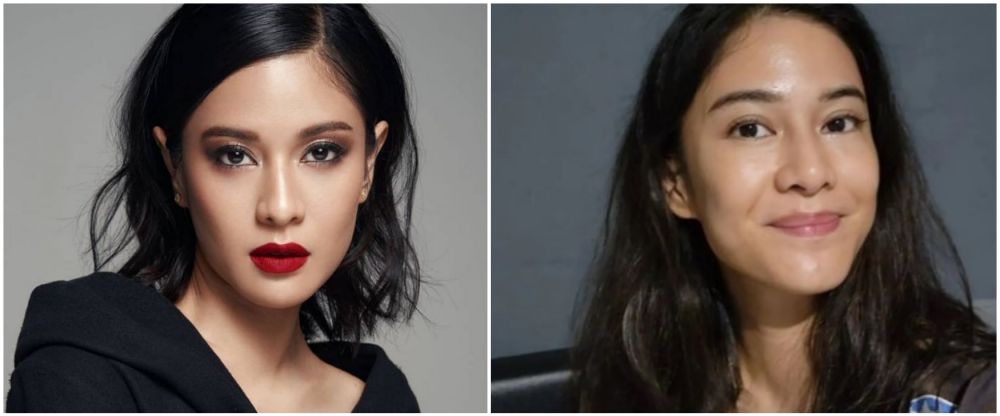 Dian Sastro pakai vs tanpa makeup © berbagai sumber