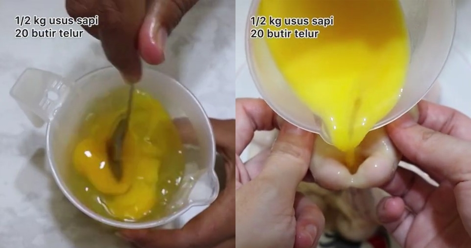 Cara masukkan telur ke usus ala masakan Padang, padat dan antibocor