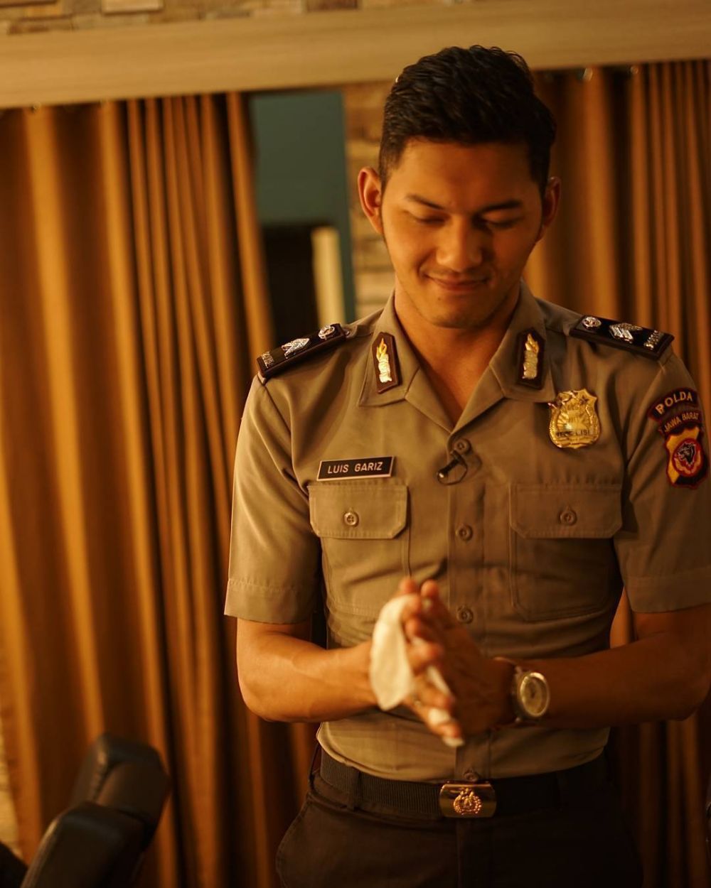 aktor Muhammad Gariz Luis Ma'luf jadi polisi © berbagai sumber