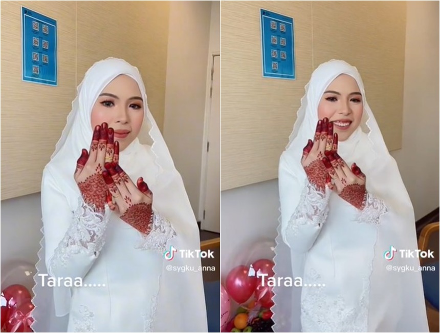 rias pengantin wanita meski dirawat di RS © 2022 TikTok