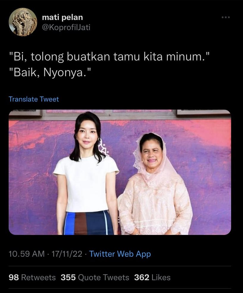 potret iriana dan kim keon-hee jadi meme © twitter