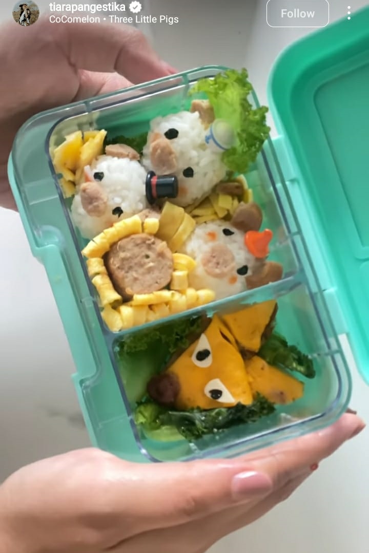 10 Kreasi bekal anak ala Tiara Pangestika, platingnya kece abis