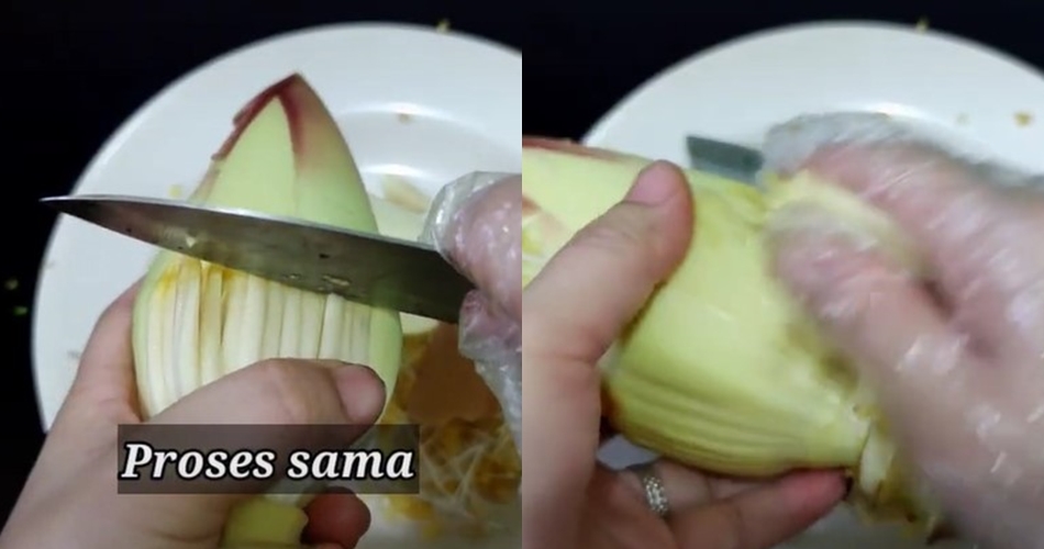 Trik mudah memotong jantung pisang agar tekstur kerasnya hilang