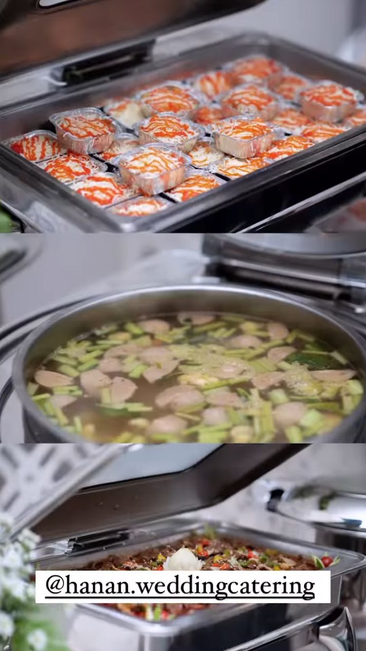 9 Hidangan di pengajian pernikahan Glenca Chysara, komplet