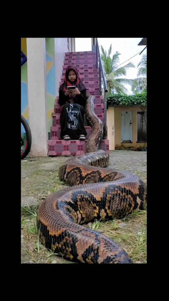 cewek bersahabat dengan ular besar © berbagai sumber