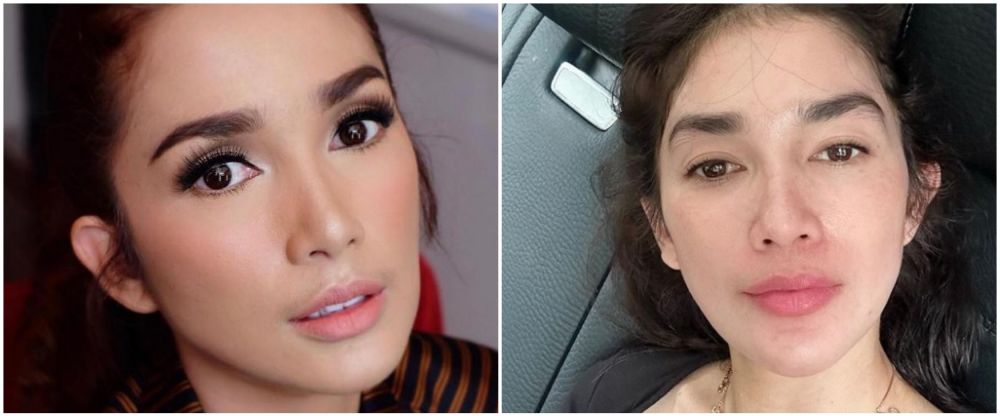 Ussy pakai vs tanpa makeup © Instagram