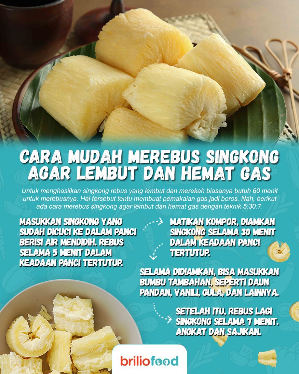 Trik mudah merebus singkong biar teksturnya lembut dan hemat gas