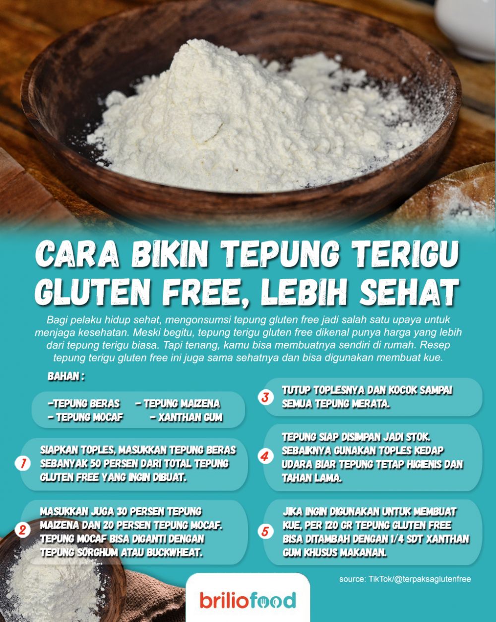 5 Cara membuat tepung terigu gluten free, bikin adonan tetap bagus