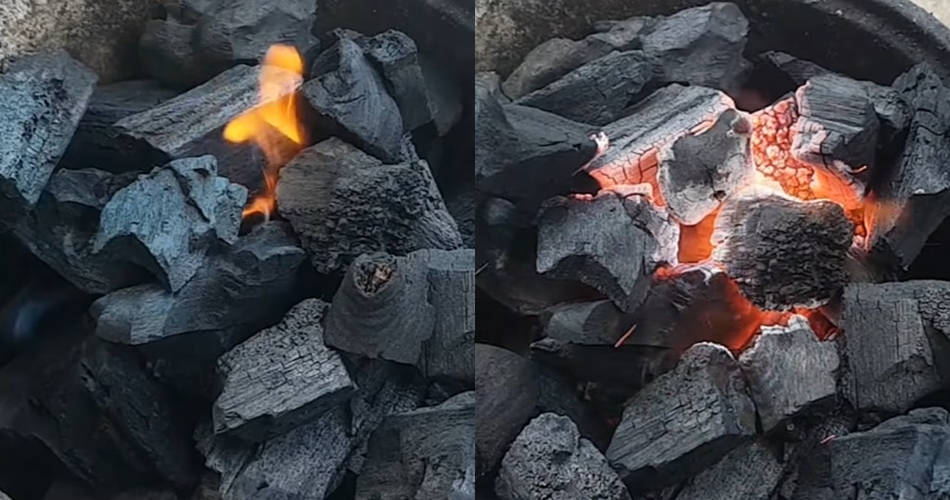 Trik cepat menyalakan arang tanpa api kompor, mudah ditiru