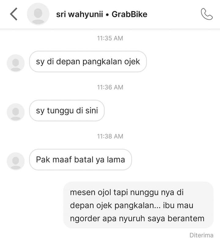 alasan penumpang batalkan pesanan ojek online bikin tepuk jidat © berbagai sumber