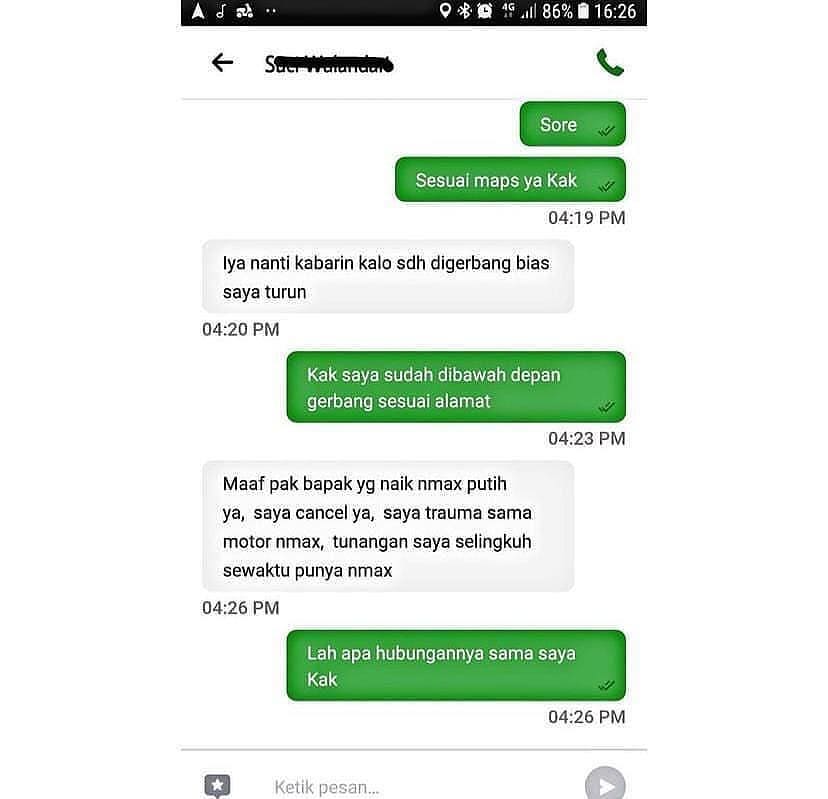 alasan penumpang batalkan pesanan ojek online bikin tepuk jidat © berbagai sumber