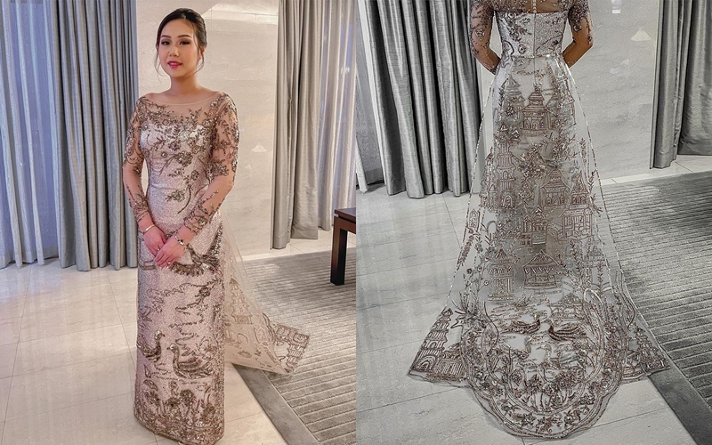 detail gaun Sisca Kohl dari lamaran-nikah © berbagai sumber