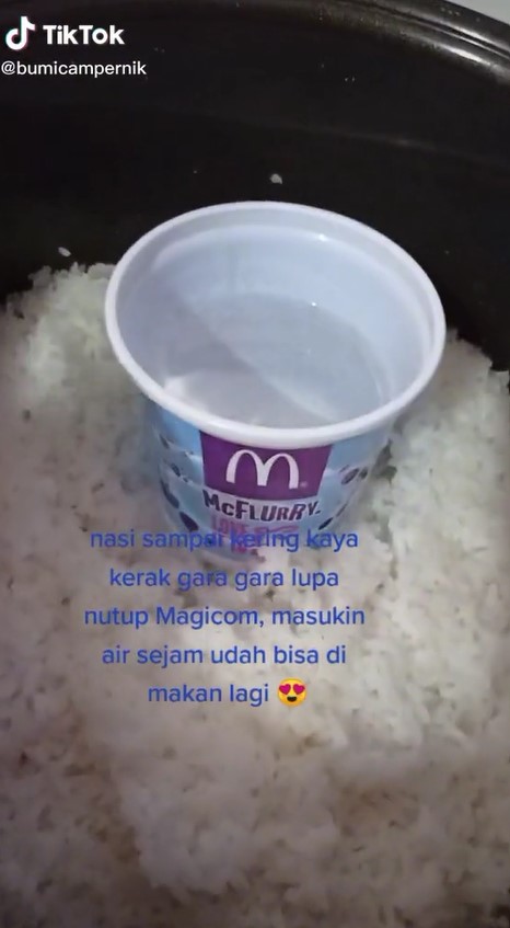 Trik simpel atasi nasi terlanjur kering di rice cooker, auto pulen